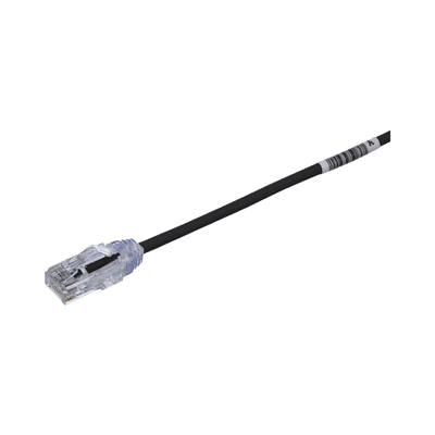 Cable de Parcheo TX6, UTP Cat6, Diámetro Reducido (28AWG), Color Negro, 6.1 Metros (20 Pies)