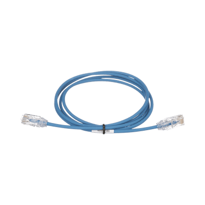 Cable de Parcheo TX6, UTP Cat6, Diámetro Reducido (28AWG), Color Azul, 2.13 Metros (7 Pies)