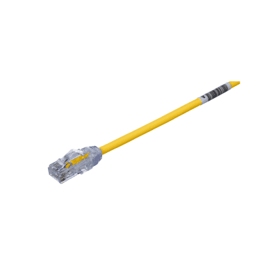 Cable de Parcheo UTP, Cat6A, 24 AWG, CM, Color Amarillo, 6.71 Metros (22 Pies)