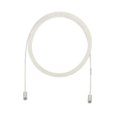 Cable de Parcheo UTP Cat6A, CM/LSZH, Diámetro Reducido (28AWG), Color Blanco Mate, 1.52 Metros (5 Pies)