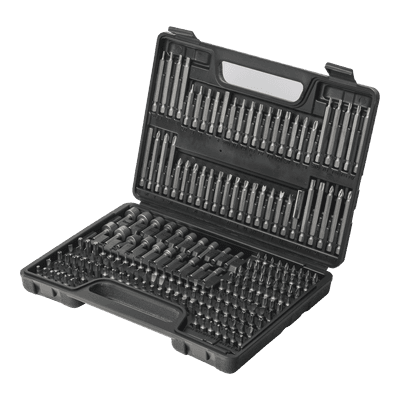 Juego de 208 Puntas para Taladro Entrada Hexagonal 1/4". Incluye Estuche.