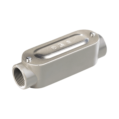 Caja oval roscada tipo C de 1 1/2" (38.1 mm) Incluye tapa y tornillos.