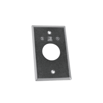 Tapa rectangular aluminio para contacto  de 40.3 mm, tipo RR a prueba de intemperie.