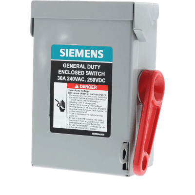 Interruptor de Seguridad GNF321A, 240Vca, 3 polos, 30 Amp, sin portafusibles, Nema 1.