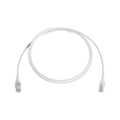 Patch Cord MC6 Modular Cat6 UTP, CM/LS0H, 1.52 Metros (5 Pies), Color Blanco, Diámetro Reducido (28AWG), Versión Bulk (Sin Empaque Individual)