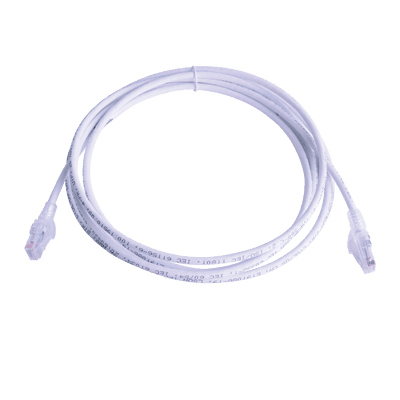 Patch Cord MC6 Modular Cat6 UTP, CM/LS0H, 3.05 Metros (10 Pies), Color Blanco, Versión Bulk (Sin Empaque Individual)