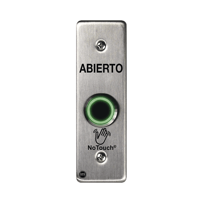 Interruptor IR NoTouch® de Acero Inoxidable, Montaje Delgado, Caja Posterior, ABIERTO