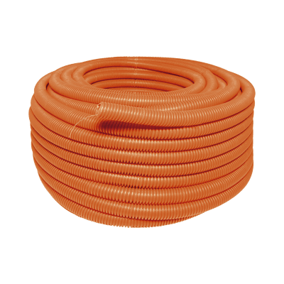Manguera Poliducto Corrugado Flexible Naranja Reforzado de 1" x 50 m Para Instalaciones Eléctricas /Polietileno Alta Densidad HDPE/ Sin guía /Resistente a Intemperie.