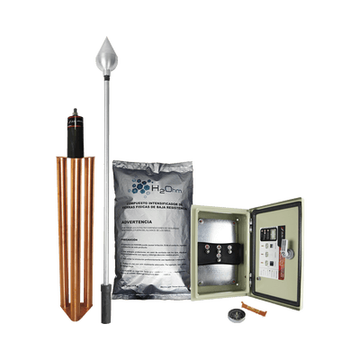 Kit de Pararrayo con Punta en Aluminio con Diámetro de Protección de 160 metros.