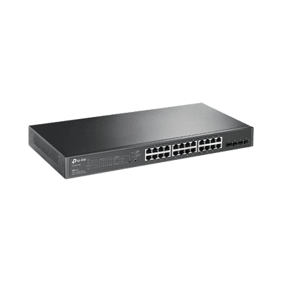 Switch PoE JetStream SDN Administrable 24 puertos 10/100/1000 Mbps + 4 puertos SFP, 24 puertos PoE, 250W, administración centralizada OMADA SDN
