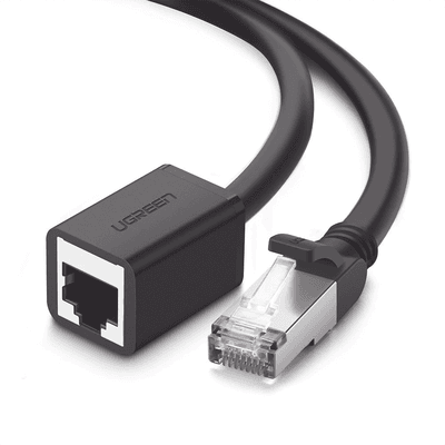 Cable de Extensión Cat6 RJ45 F/UTP / Macho a Hembra / 3 Metros (9.84 Pies) / Método de Conexión 568B / Velocidad de Transmisión 1000Mbps / Ancho de Banda del Canal 250MHz / Caja de Cobre / Negro