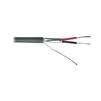 Cable 2 x 18 AWG / Blindado / 305 Metros (1000 Pies) / Riser / UL / Color Gris / Hecho en México