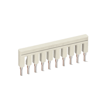 Puente Eléctrico / 10 Polos / Aislado / 25 A / 800 V / Gris Claro / Material Cobre Electrolítico / Reducción de Sección