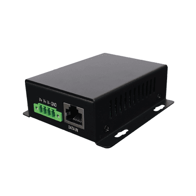 Inyector PoE Industrial / Ideal para Aplicaciones Solares / Entrada 9-42 Vcc / Salida PoE 48V / Conexión plug and play / Ideales para Conectar Cámaras PoE