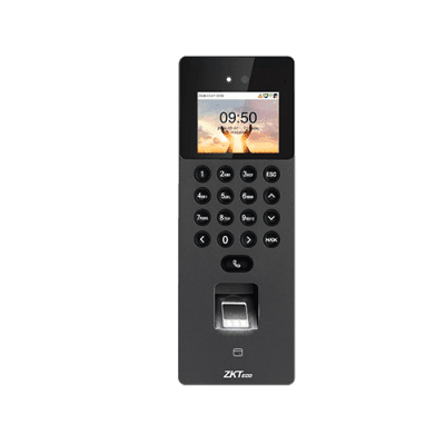 Terminal Biométrica Facial / Cámara Binocular 1MP / 1,500 Rostros 3,000 Huellas / Video Intercom SIP / ONVIF / WiFi / Anti-Fraude