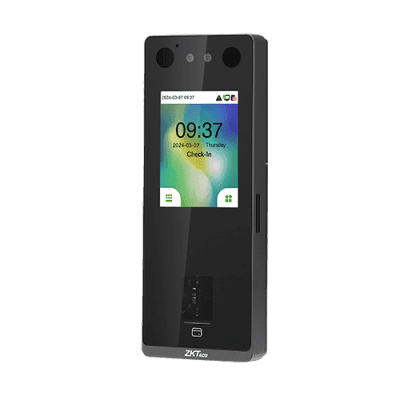 Terminal Biométrica Facial / Pantalla 2.8" / 3,000 Rostros 6,000 Huellas / IP65 / Video Intercom SIP / ONVIF / Anti-Fraude