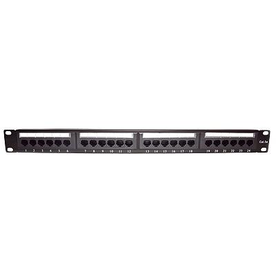 Panel de Parcheo de Impacto (110) UTP de 24 Puertos Cat5e, 19 Pulgadas con Barra para Organizar Cable