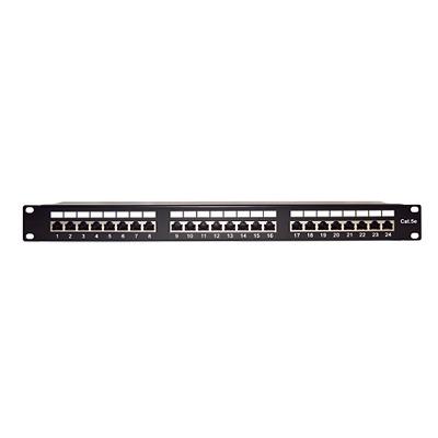 Panel de Parcheo de Impacto Blindado (STP) de 24 Puertos Cat5e, 19 Pulgadas