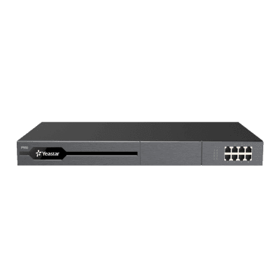 Conmutador IP PBX Enterprise Modular / 100 Extensiones Expansible a 200 / 30 Llamadas Simultáneas Expansible a 60 / Soporte E1/T1/PRI / Hasta 8 Puertos FXO/FXS / Call Center Avanzado / Omnicanal con IA
